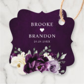Eggplant Lila Plum Ivory White Wedding Vielen Dank Geschenkanhänger (Rückseite)
