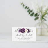 Eggplant Lila Plum Ivory White Wedding Website Begleitkarte (Stehend Vorderseite)