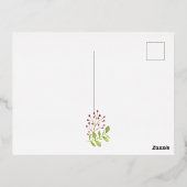 Eggplant Lila Ranunculus floral Folie Einladungspostkarte (Rückseite)