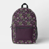 Eggplant Lila Scottish Thistle Bedruckter Rucksack (Vorderseite)
