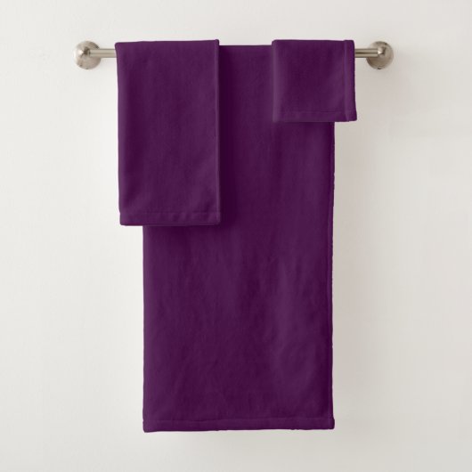 Eggplant Lila Solid Color Badhandtuch Set (Insitu)