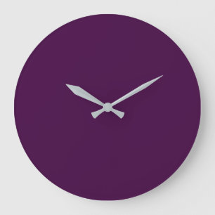 Eggplant Lila Solid Color Große Wanduhr