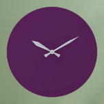 Eggplant Lila Solid Color Große Wanduhr<br><div class="desc">Eggplant Lila Solid Color</div>