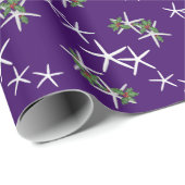 Eggplant Lila Starfish Weihnachtswackelpapier Geschenkpapier (Rolleneckpunkt)