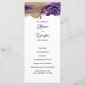Eggplant Lila- und Gold-Glitzer-Hochzeitsprogramme Programm (Vorderseite)