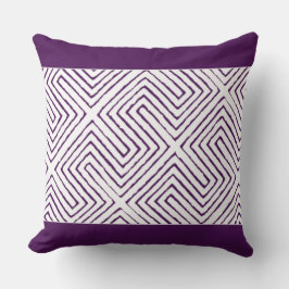 Eggplant Lila weißes afrikanisches Stoffmuster Kissen