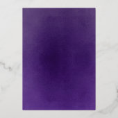 Eggplant Lila & White Floral Boho Hochzeit Folieneinladung (Rückseite)