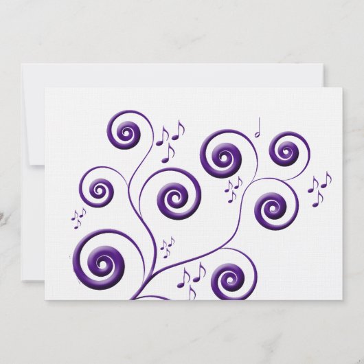 Eggplant Lila Wirbel - Einladung zur Hochzeit (Rückseite)