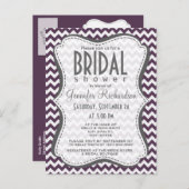 Eggplant Lila Zickzack; zig zag Einladungspostkarte (Vorne/Hinten)