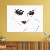 Eggplant Lippen lange Lashes Lash Extension Leinwanddruck (Insitu (Wohnzimmer))