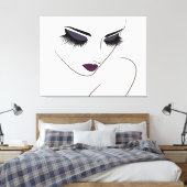 Eggplant Lippen lange Lashes Lash Extension Leinwanddruck (Insitu (Schlafzimmer))