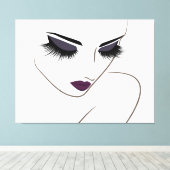 Eggplant Lippen lange Lashes Lash Extension Leinwanddruck (Insitu (Holzboden))