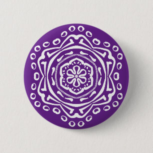 Eggplant Mandala Button