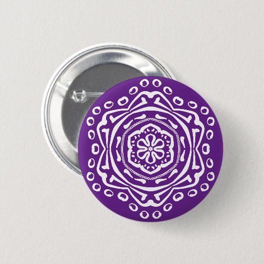 Eggplant Mandala Button (Vorne & Hinten)