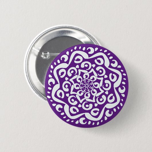 Eggplant Mandala Button (Vorne & Hinten)