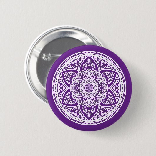 Eggplant Mandala Button (Vorne & Hinten)