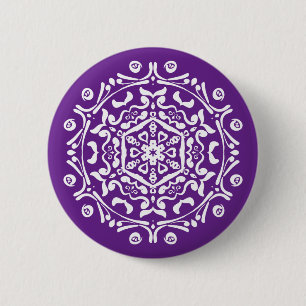 Eggplant Mandala Button