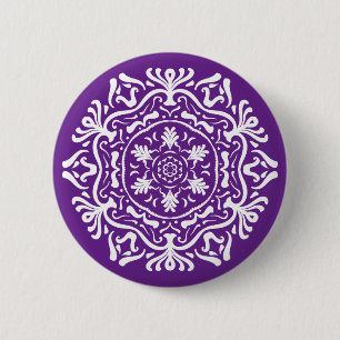 Eggplant Mandala Button