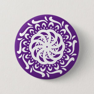 Eggplant Mandala Button