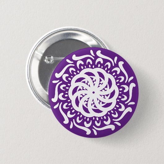 Eggplant Mandala Button (Vorne & Hinten)