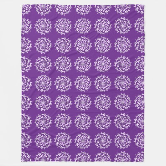 Eggplant Mandala Fleecedecke (Vorderseite)