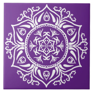 Eggplant Mandala Fliese