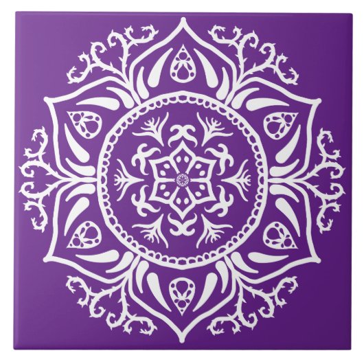 Eggplant Mandala Fliese (Vorderseite)