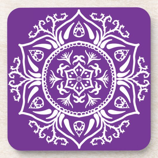 Eggplant Mandala Getränkeuntersetzer (Vorderseite)
