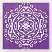 Eggplant Mandala Glasuntersetzer (Vorderseite)
