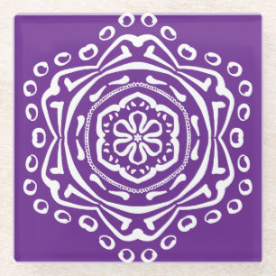 Eggplant Mandala Glasuntersetzer