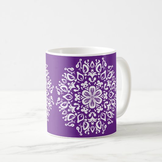 Eggplant Mandala Kaffeetasse (VorderseiteRechts)