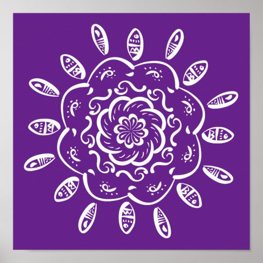 Eggplant Mandala Poster (Vorne)