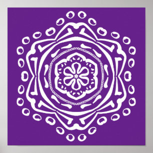 Eggplant Mandala Poster