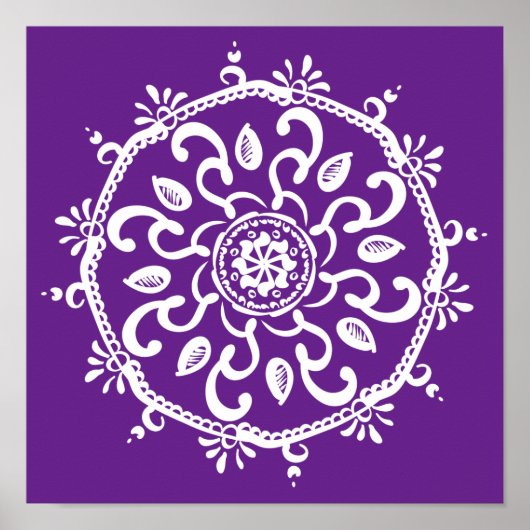 Eggplant Mandala Poster (Vorne)