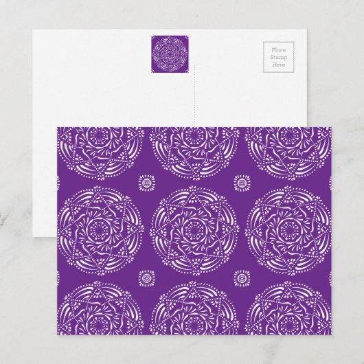 Eggplant Mandala Postkarte (Vorne/Hinten)