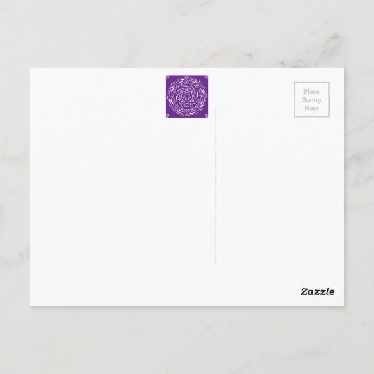 Eggplant Mandala Postkarte (Rückseite)