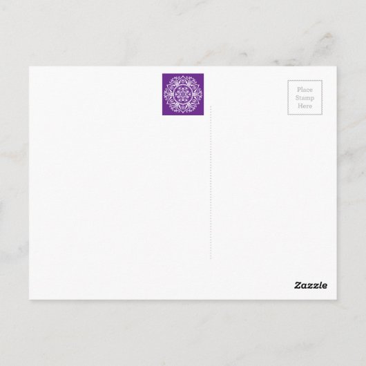 Eggplant Mandala Postkarte (Rückseite)