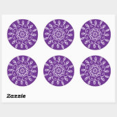 Eggplant Mandala Runder Aufkleber (Blatt)