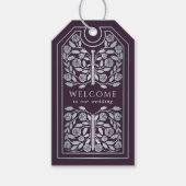 Eggplant Medieval Silver Sword Wedding Welcome Geschenkanhänger (Vorderseite)