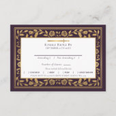 Eggplant Medieval Sword Wedding RSVP Begleitkarte (Vorderseite)