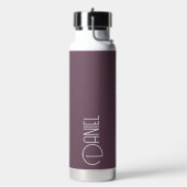 Eggplant Moderne Typografie Personalisiert Trinkflasche (Links)
