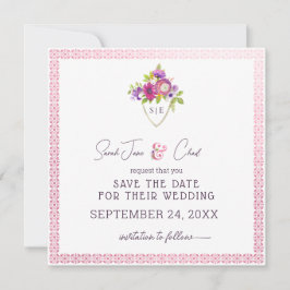 Eggplant Mulberry Wappen Wedding Save The Date