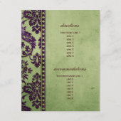 Eggplant & Olive Damask HochzeitsInsert Begleitkarte (Vorderseite)
