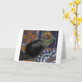 Eggplant on Tiles Karte (Gelbe Blume)