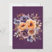 Eggplant Orange Floral Einladung (Rückseite)