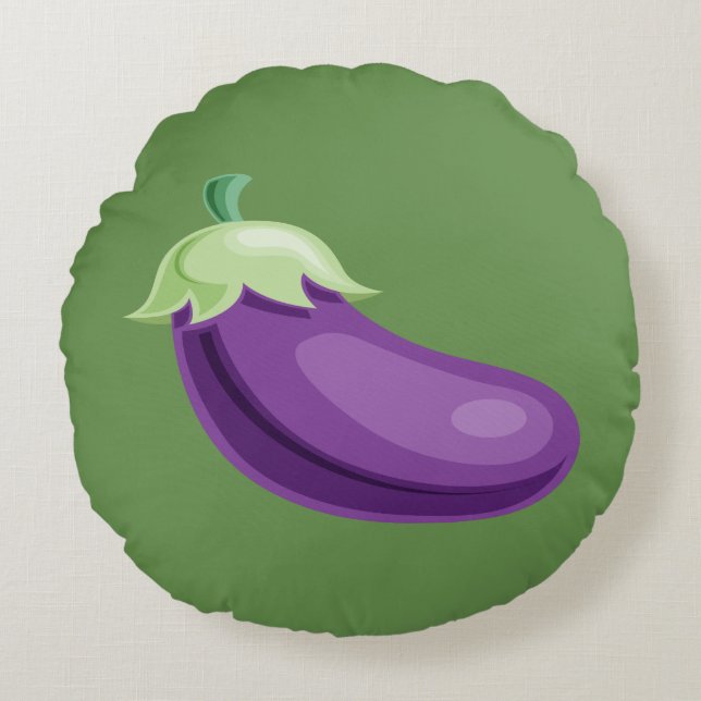 Eggplant Pillow Rundes Kissen (Vorderseite)