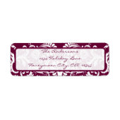 Eggplant Plum Damask Swirl Retrun Address Label (Vorne)