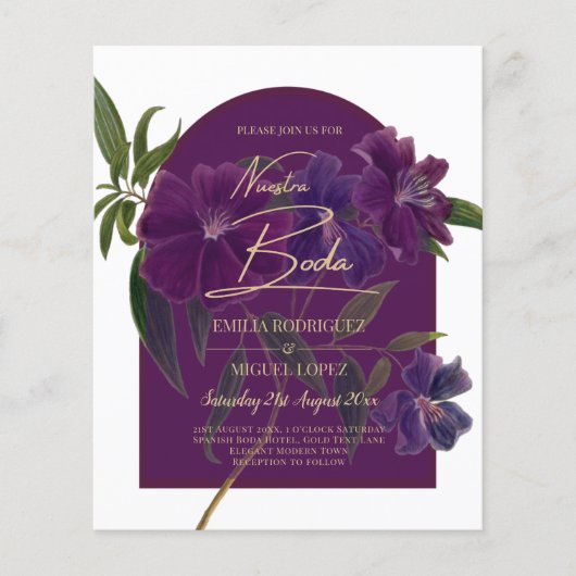 Eggplant Plum Lila Blumenwaldhochzeit (Vorderseite)