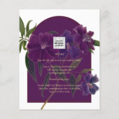 Eggplant Plum Lila Blumenwaldhochzeit Flyer (Hinten)