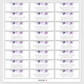 Eggplant Purple Flowers Guest Names Address Labels (Blatt)